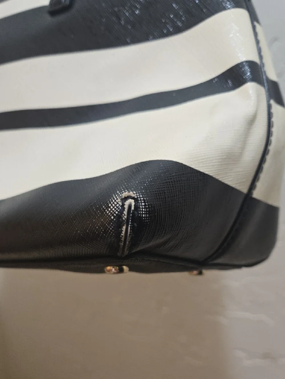 Kate Spade Cedar Street Maise Stripe Domed Satchel With Crossbody Strap